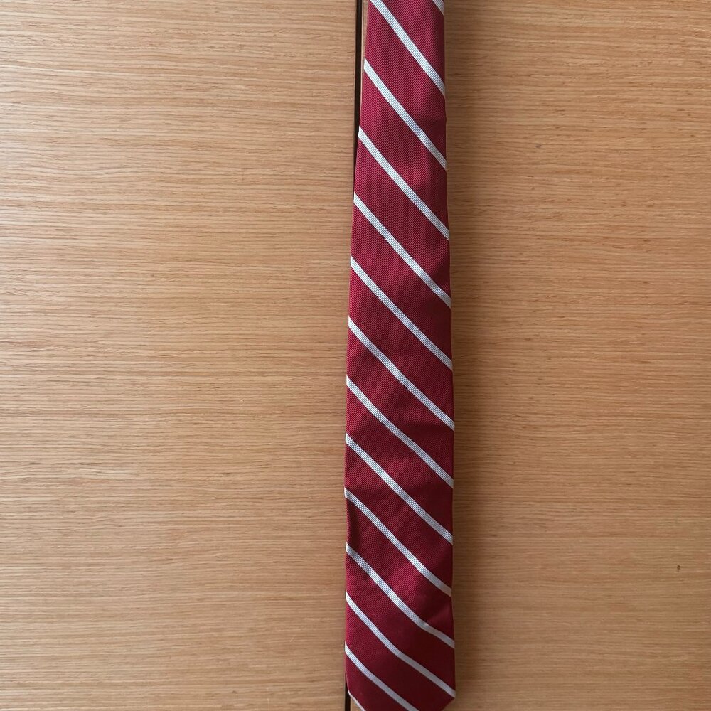 100% Silk Red & White Striped Tie - J.Crew 3.25 in. Absolute Classic